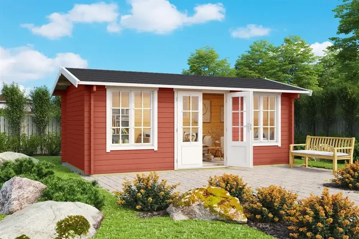 Lasita Maja Pembrokeshire 53 Gartenhaus Blockhaus 44 mm, 480 x 280, Schwedenrot