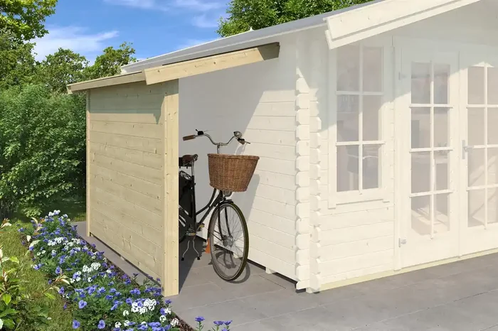 Lasita Maja Schleppdach mit Seitenwand 90 X 240 B Schleppdach 28 mm, 2200×900, Naturbelassen