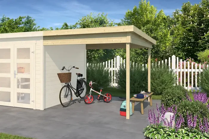 Lasita Maja Zambezi Anbau 250 Dachverlängerung 28 mm, 250×250, Naturbelassen