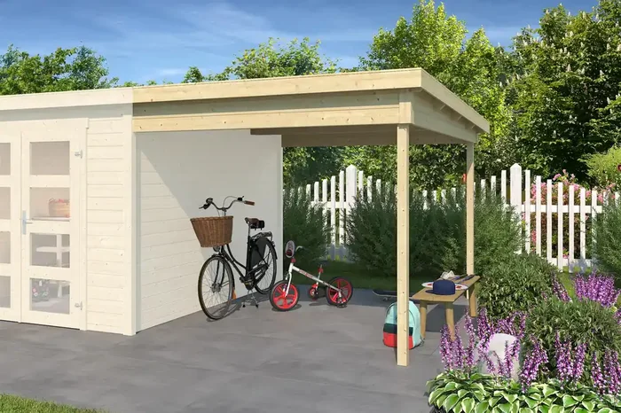 Lasita Maja Zambezi Anbau 300 Dachverlängerung 28 mm, 250×300, Naturbelassen