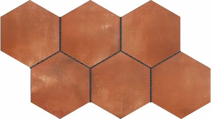 Lasselsberger Via Rot Braun Hexagon Matt Fliese 370 x 210 x 8 R9/A Art.-Nr. DDVT8712