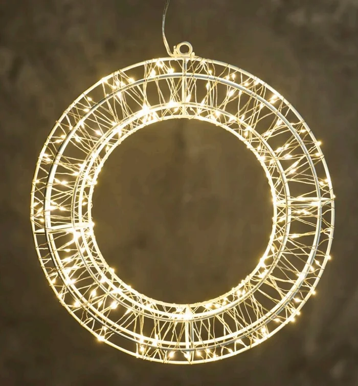 LED-Weihnachtskranz, 200 Mini-LED