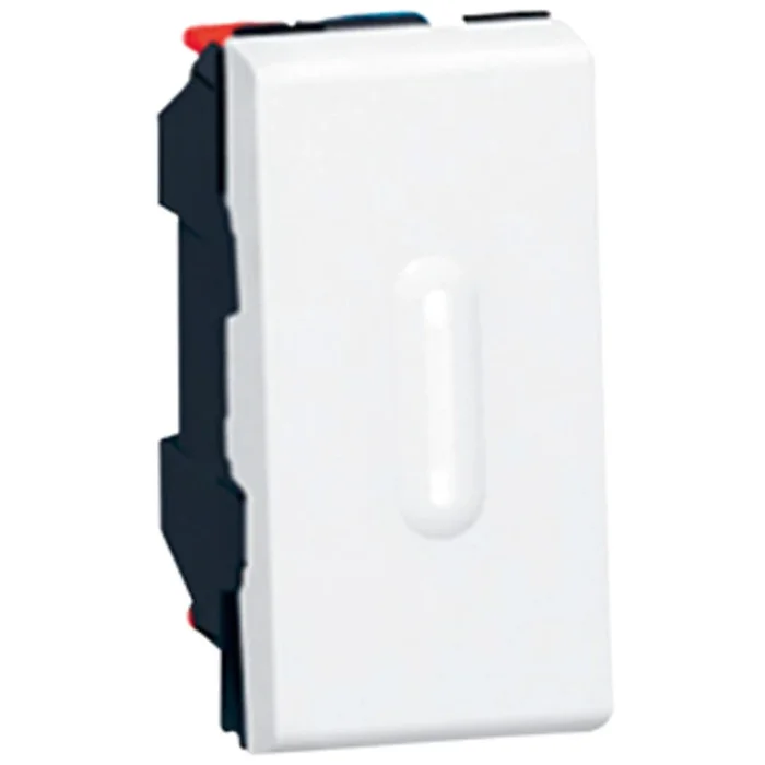 Legrand Schaltereinsatz Mosaic 1-modulig 250V~ Taster 6A Wechselkontakt m.Wippe weiß,F 77032