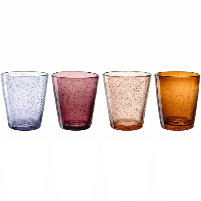 Leonardo Trinkglas BURANO 330ml warme Farben 4er-Set