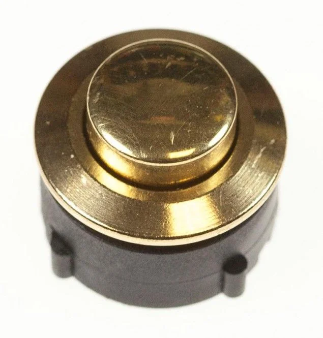 LIRA messing polierter und lackierter Klingelknopf, ES144a, kurze Ausführung