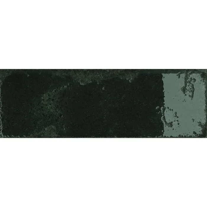 Manila Schwarz Wandfliese glasiert, glänzend Rundkante 10x30x0,9