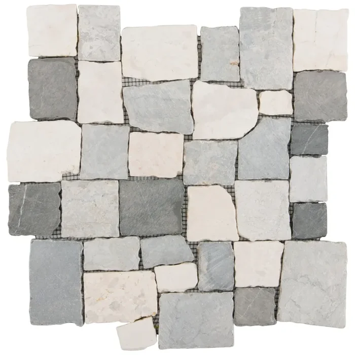 Marmor Rio Creme Grey Black Mosaik – – 30×30
