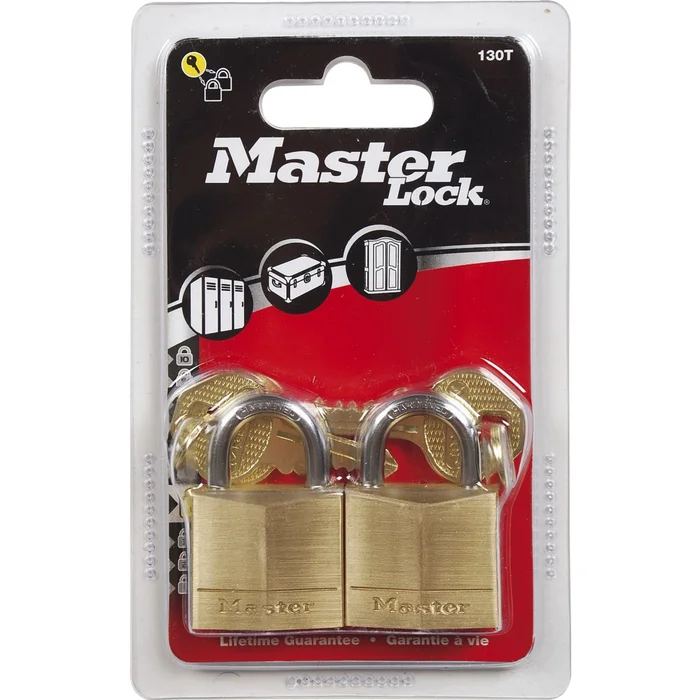 Master Lock Vorhangschloss 130 EURT Messing, Breite 30 mm, gleichsperrend