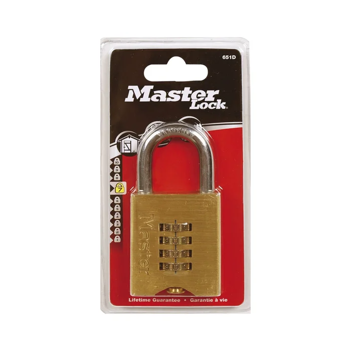 Master Lock Vorhangschloss 651 EURD Zahlenschloss, 50 mm, Messing SB