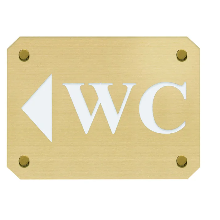 Messing-Schild, Hinweisschild, rechteckig