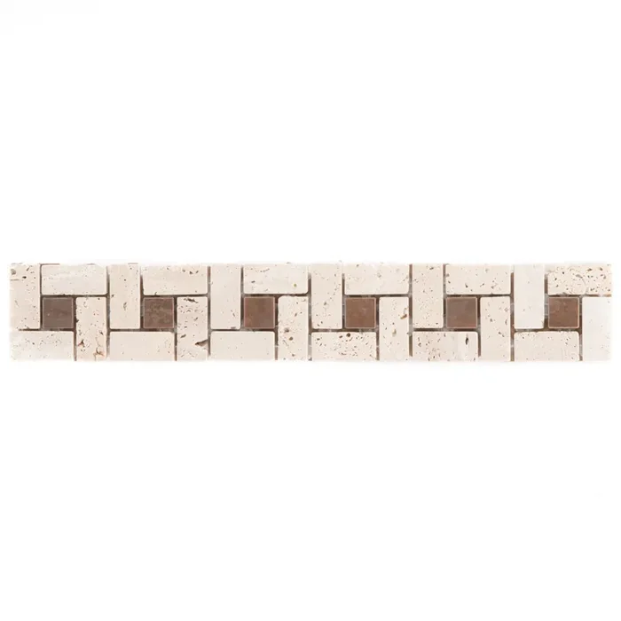 Milano Travertin Kupfer Mosaik – – 30×5