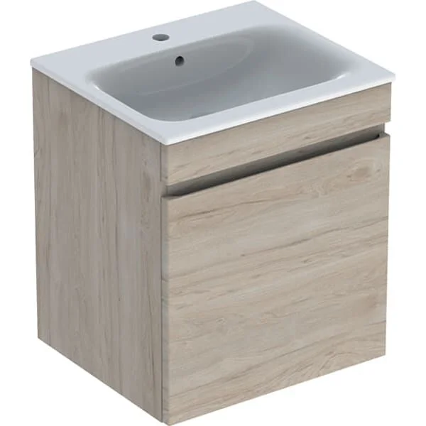 Möbelwaschtisch mit Unterschrank 55cm, Nussbaum hickory hell