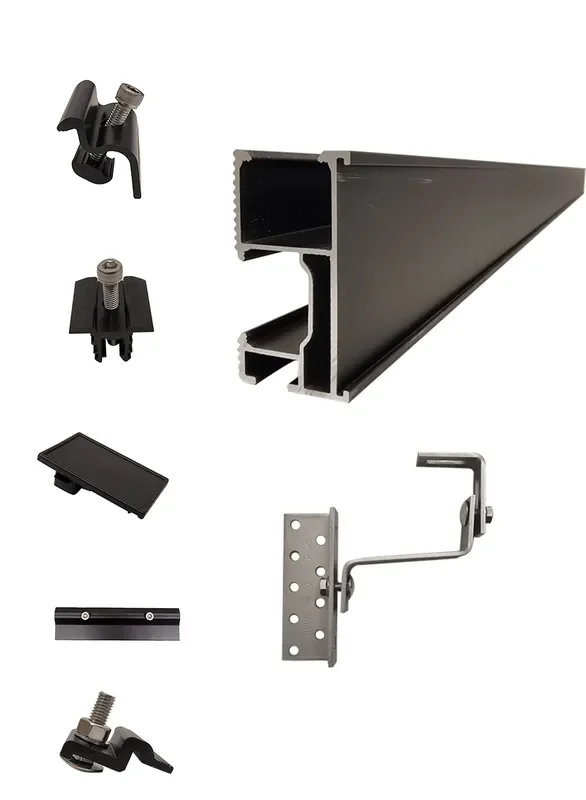 Montage-Set „Black“ 3 Solarmodule Ziegeldach