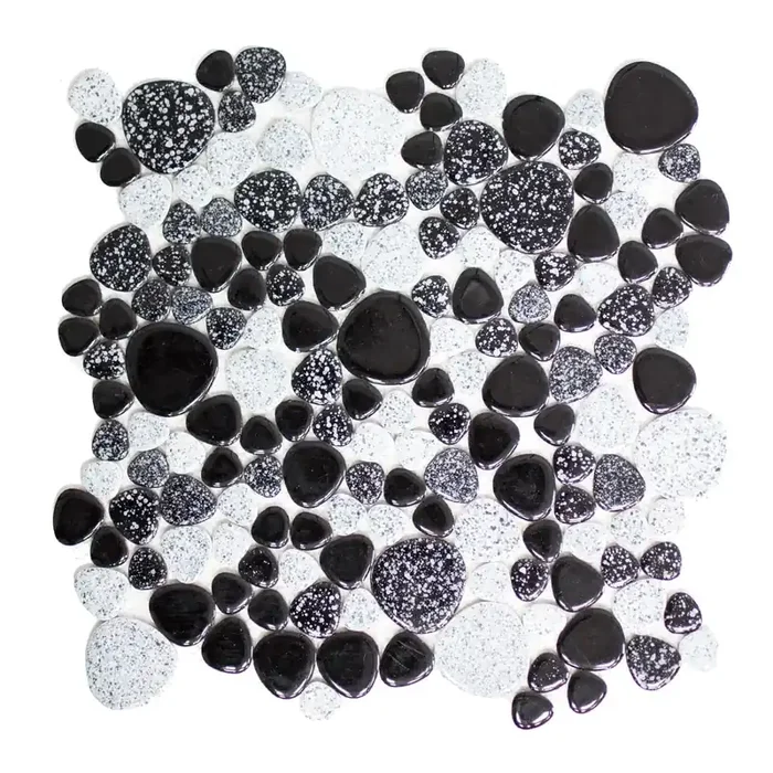 Mosaik Essence Schwarz-Weiß 30x30cm