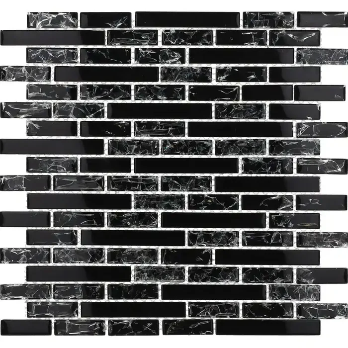 Mosaik Glas 30 x 30 cm cm SS-193 Schwarz