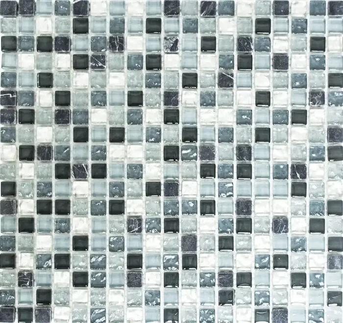 Mosaik Mix Crystal/Stein klar/grau/silber 32x31cm