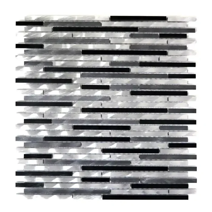 Mosaik Radiance Aluminium-Grau-Schwarz 30x34cm