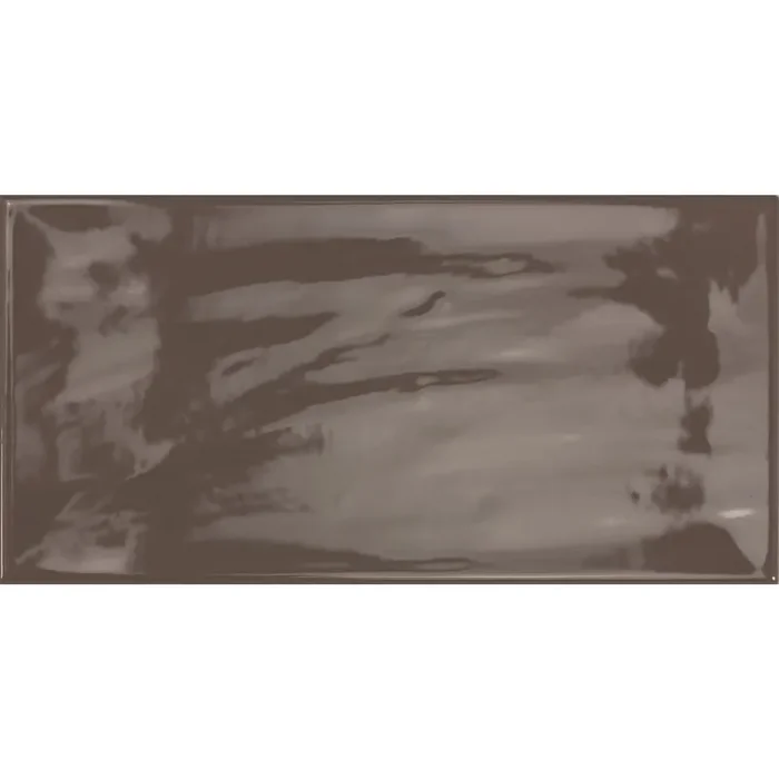 Mumbai Braun Wandfliese glasiert, glänzend Rundkante 10x20x0,7