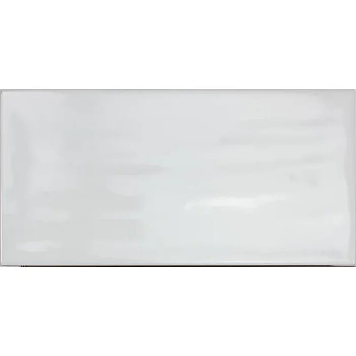 Mumbai Weiß Wandfliese glasiert, glänzend Rundkante 10x20x0,7