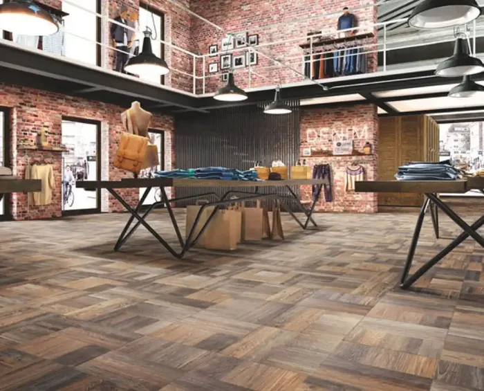 Musterfliesenstück für FKEU Kollektion Tafelholz Eiche gedämpft Bodenfliese 41,5×41,5 Art.-Nr. FKEU0990817