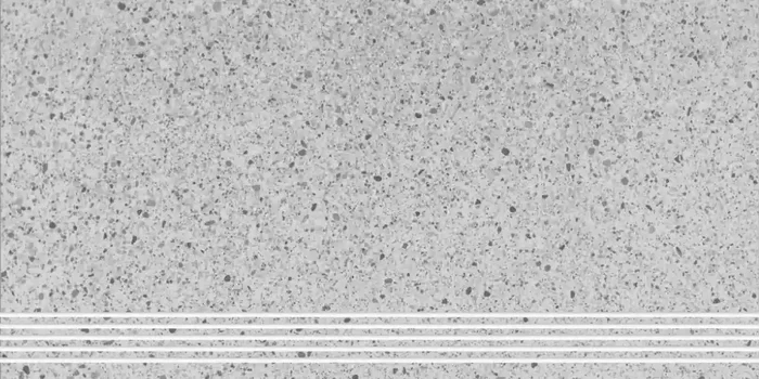 Musterfliesenstück für FKEU Terrazzo Minston Weiss Stufe 30×60 R10/A Art.-Nr. FKEU0991725