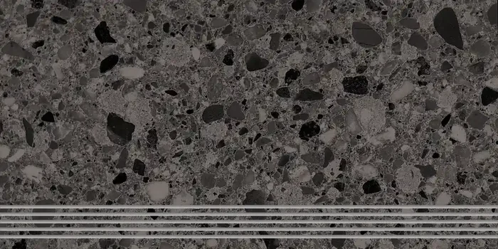 Musterfliesenstück für FKEU Terrazzostone Graubraun Stufe 30×60 R10/A Art.-Nr. FKEU0991724