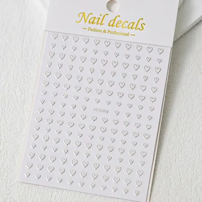 Nail Sticker Herzen Silber