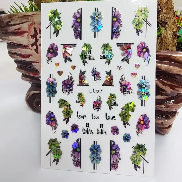 Nail Sticker Holo L-57 Blumen