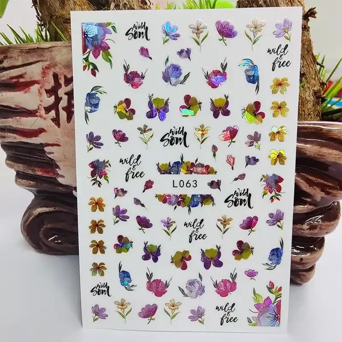 Nail Sticker Holo L-63 Blumen