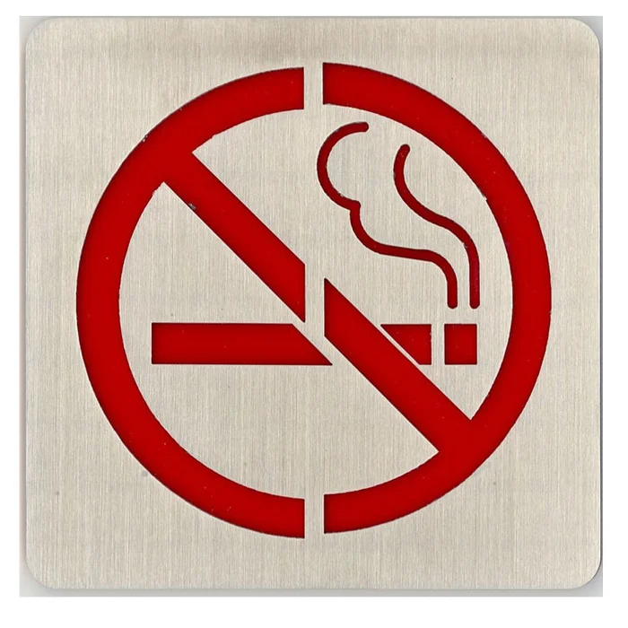 Nichtraucher Schild Edelstahl groß