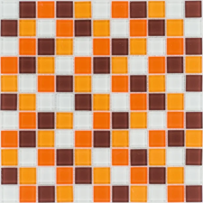 Orange Braun Weiß Mosaik – – 30×30