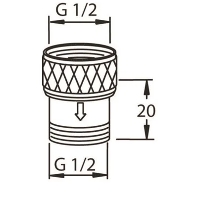 Oras 232992 Externer Nippel 12L/Min G15 ‚In/Out Threaded