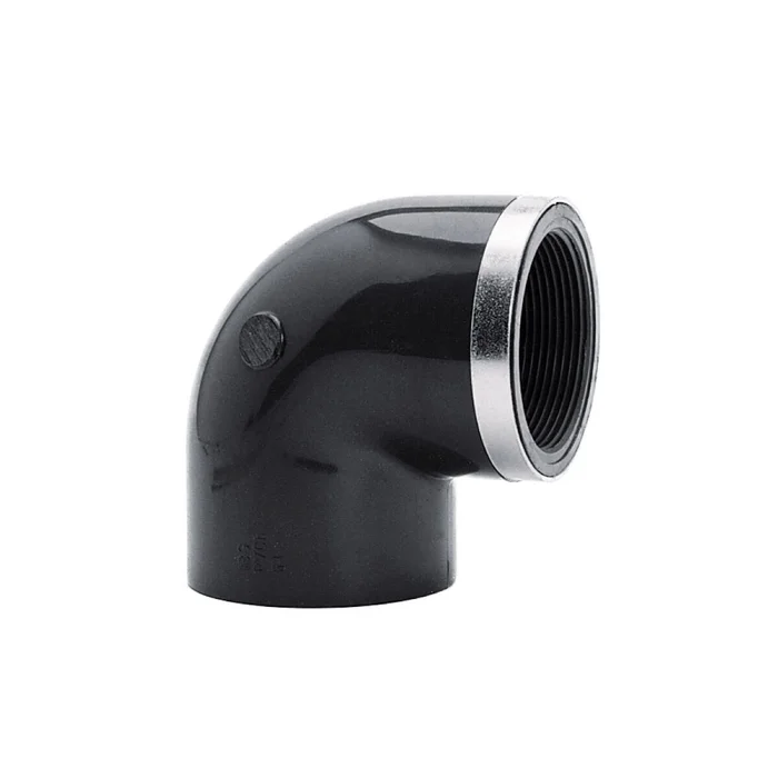 Peraqua Winkel 90° verstärkt PVC grau Klebemuffe-Innengewinde