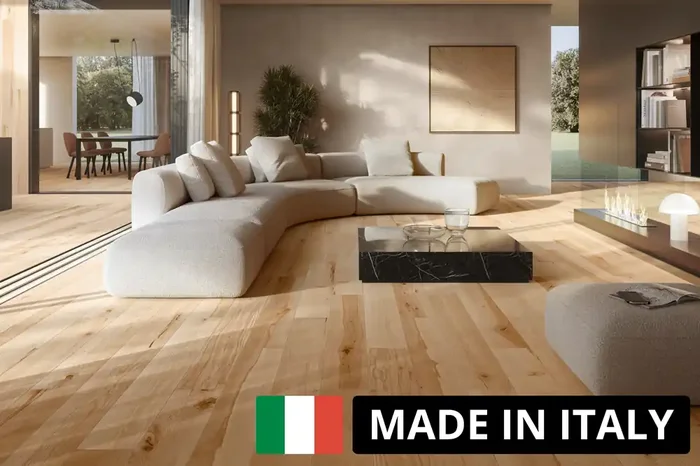 Premium Fliese Holzoptik Buche 20×120 cm „Venezia Buche hell“ hellbraun – Qualität aus Italien