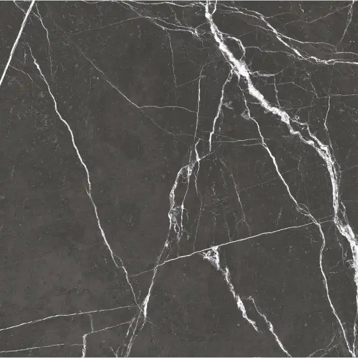 Premium Marble Stuzario Dunkelgrau Feinsteinzeug glasiert, glänzend rektifiziert 60x60x0,9
