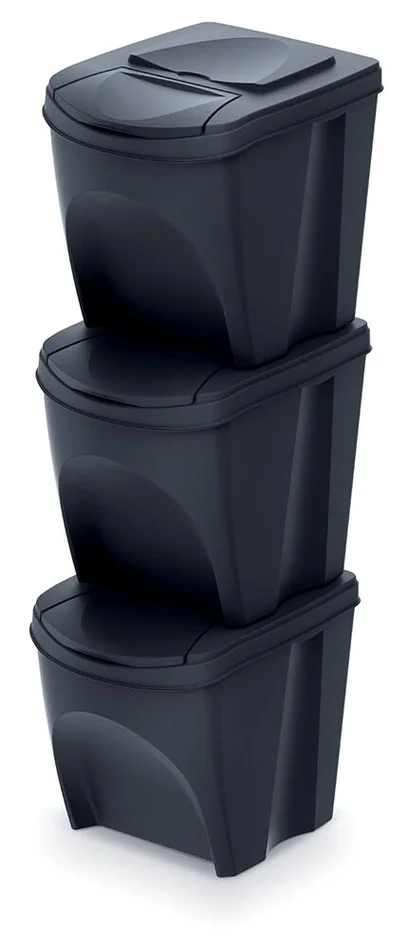 PROSPERPLAST Abfallbehälter Sortibox, 3 St. (anthrazit)