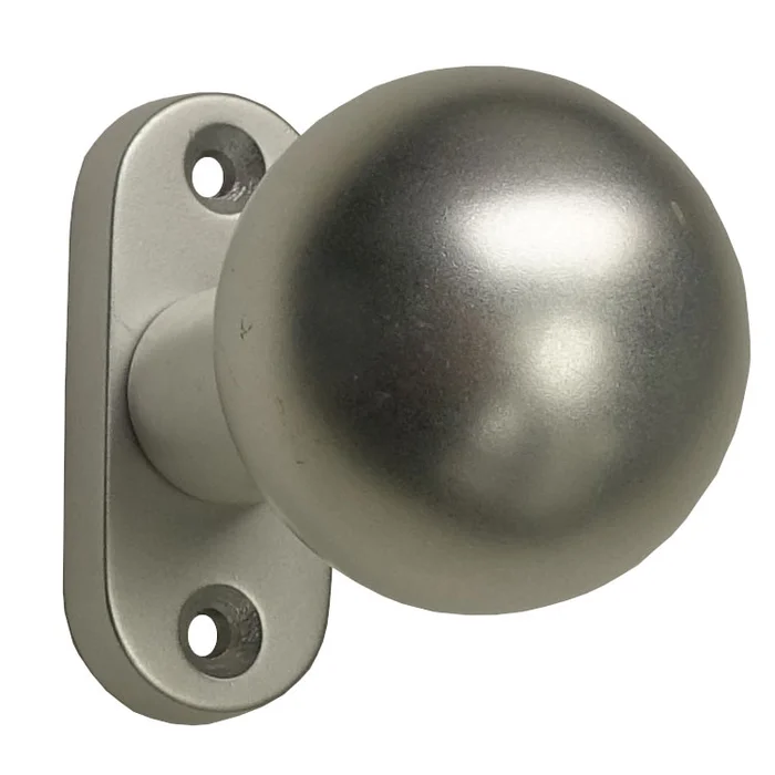 Rahmentürknopf für Metalltür, mit ovaler Rosette, Schraublochabstand 50 mm