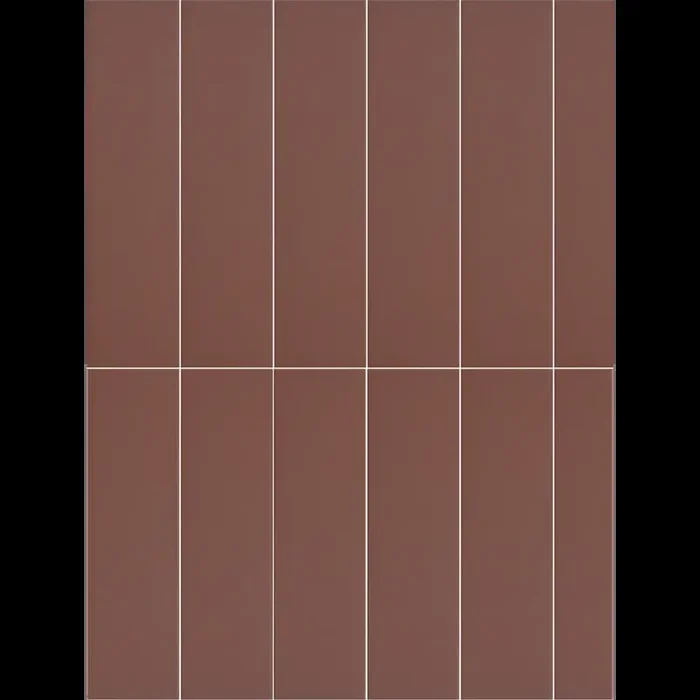 Rechteckige Listel Fliese im Retro Stil Joint 7 x 28 cm Matt Klinker