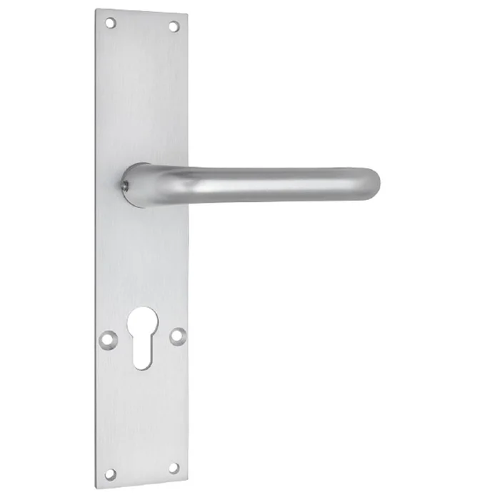 Renovierungsschild Langschild kantig mit 38 mm Rundrosetten-Lochung, 50 mm breit