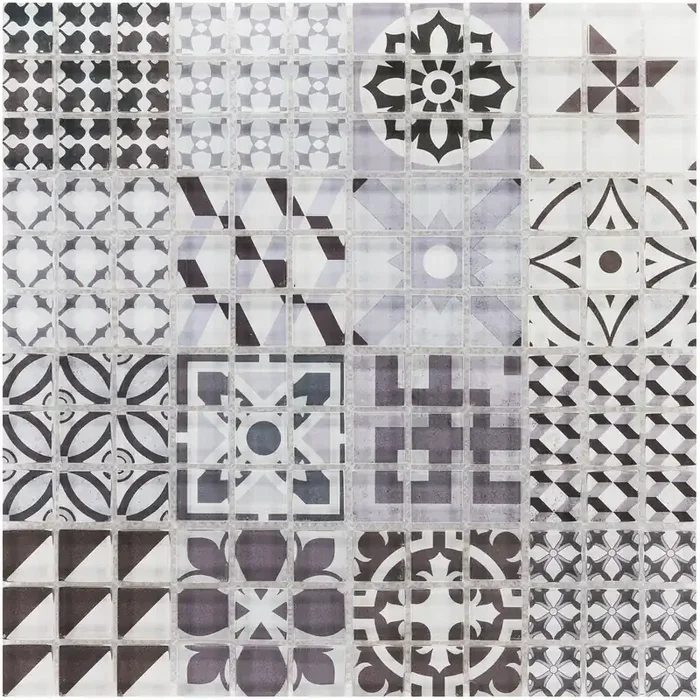 Retro Grau Mosaik – – 30×30