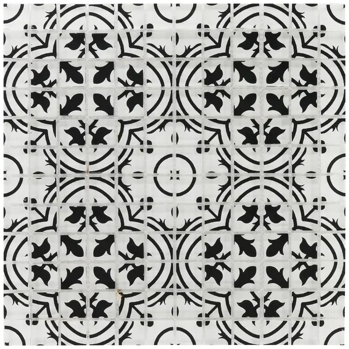 Retro Schwarz Weiß Mosaik – – 30×30