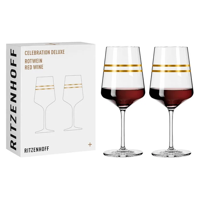 Ritzenhoff Rotweinglas 2er Set Celebration Deluxe | Streifen