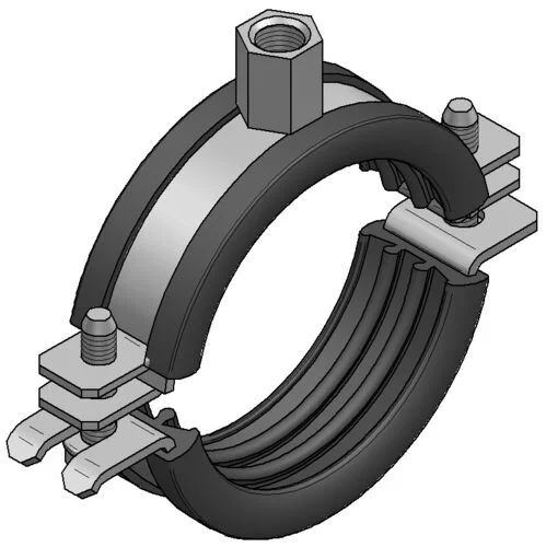 Rohrschelle M8/M10 schallgedämmt / AD 56 – 60 mm 2? Zoll