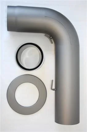 Rohrset gezogen gussgrau Nr. 288, 150 mm mit Reinigungsöffnung, Drosselklappe,