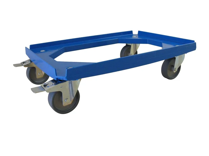 Rollwagen für Kunststoffbehälter, 610×410 mm (blau)