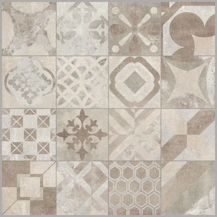 Rondine Volcano Cementine Beige Ret Matt Dekorfliese 60×60 R10 Art.-Nr. J86829