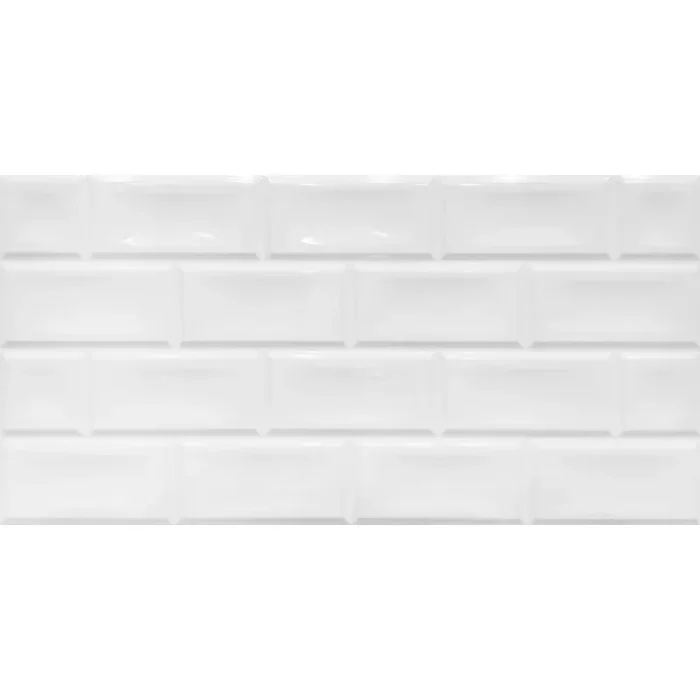 Rotterdam Weiß Wandfliese glasiert, glänzend Rundkante 30x60x1,1