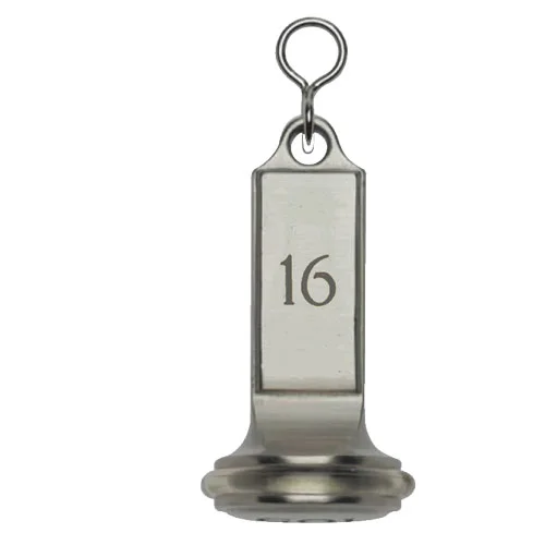 Schlüsselanhänger aus massivem Messing, Nickel satiniert, mit transparentem Gummischonring