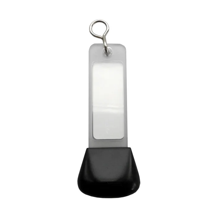 Schlüsselanhänger aus schlagfestem Kunststoff, mit Gummischoner und S-Haken