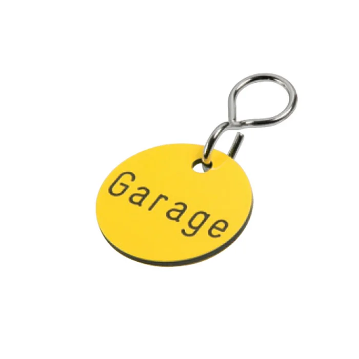 Schlüsselanhänger Textmarken 1 – 2-zeilig graviert mit S-Haken